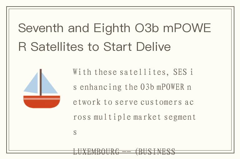Seventh and Eighth O3b mPOWER Satellites to Start Delivering Connectivity Services