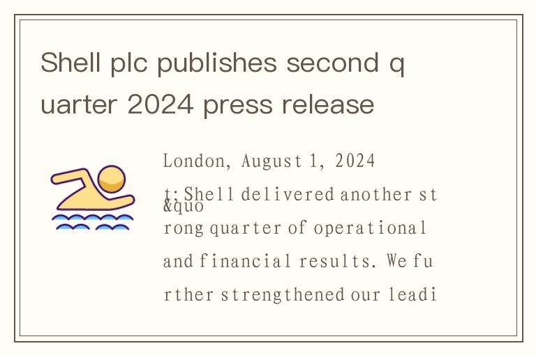 Shell plc publishes second quarter 2024 press release