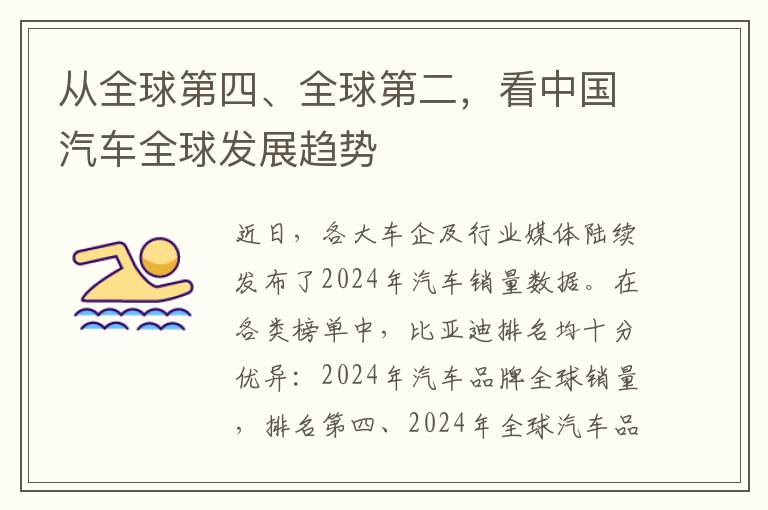 从全球第四、全球第二，看中国汽车全球发展趋势
