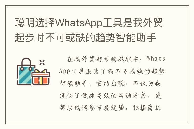聪明选择WhatsApp工具是我外贸起步时不可或缺的趋势智能助手