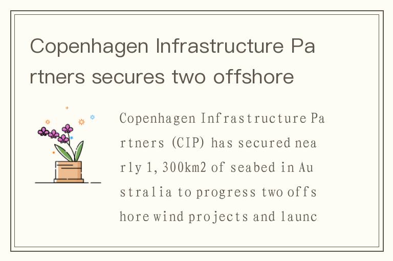 Copenhagen Infrastructure Partners secures two offshore wind feasibility licences in Australia and l