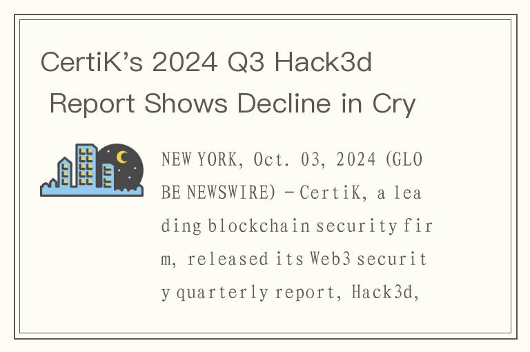CertiK's 2024 Q3 Hack3d Report Shows Decline in Crypto Hacks Amid Industry Growth