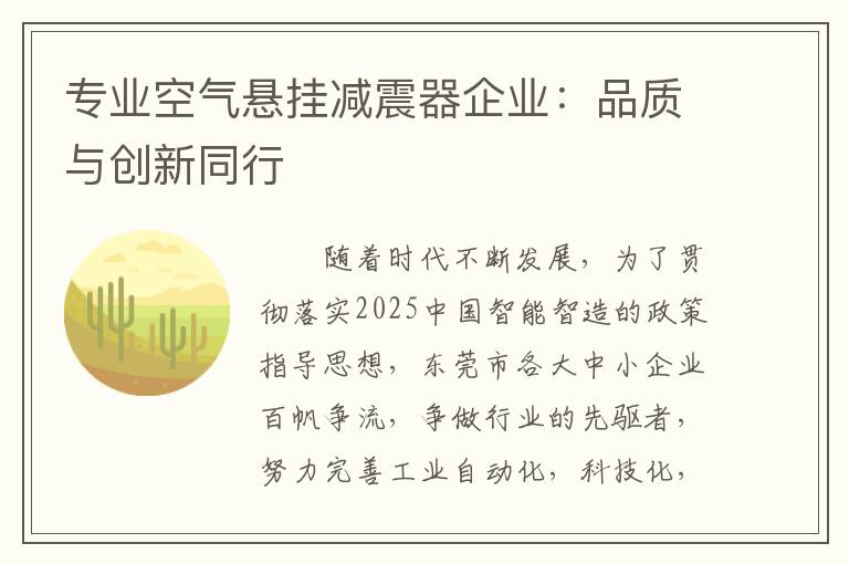 专业空气悬挂减震器企业：品质与创新同行