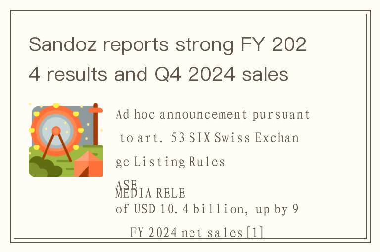 Sandoz reports strong FY 2024 results and Q4 2024 sales