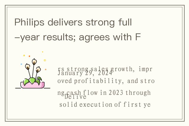 Philips delivers strong full-year results; agrees with FDA on terms of consent decree focused on Phi