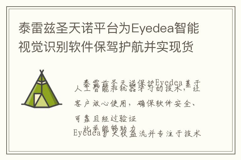 泰雷兹圣天诺平台为Eyedea智能视觉识别软件保驾护航并实现货币化