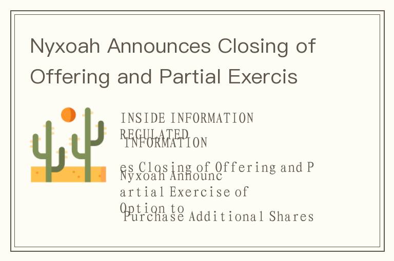 Nyxoah Announces Closing of Offering and Partial Exercise of Option to Purchase Additional Shares